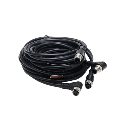 Singoli assemblaggi cavi impermeabili conclusi diritti della treccia con il rivestimento di PVC di 1M BK 4C×AWG22