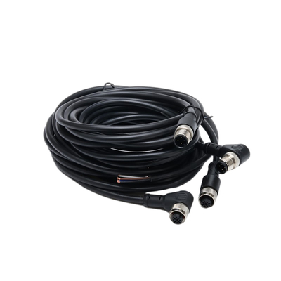 Singoli assemblaggi cavi impermeabili conclusi diritti della treccia con il rivestimento di PVC di 1M BK 4C×AWG22