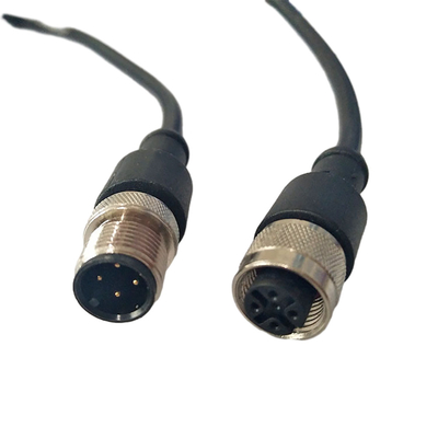 Maschio di lunghezza del cavo 100cm di Phoenix M12 della vite di metallo al nero femminile con la copertura di PVC
