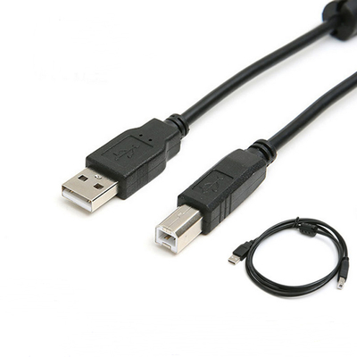 Cavo ad alta velocità nero di USB, un maschio ad uno stampatore femminile Cord di 2,0 USB