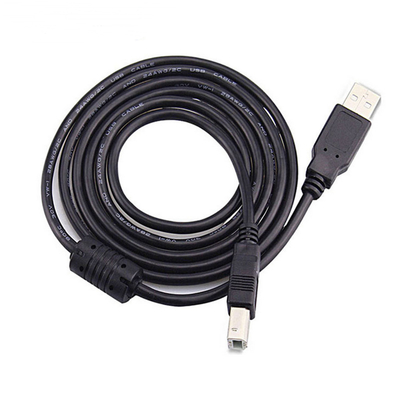 Cavo ad alta velocità nero di USB, un maschio ad uno stampatore femminile Cord di 2,0 USB