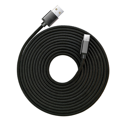 CE intrecciato di nylon di carico nero di RoHS del cavo di dati di colore 3A USB certificato