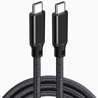 colore nero intrecciato di nylon del cavo di USB C di lunghezza di 3Ft per la compressa del computer portatile