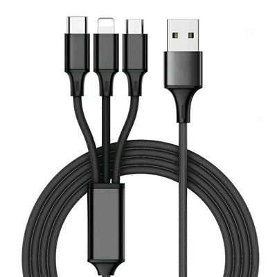 3 in 1 dato di carico di 2.4A USB cabli il tipo multi ODM dell'OEM di funzione del porto di C