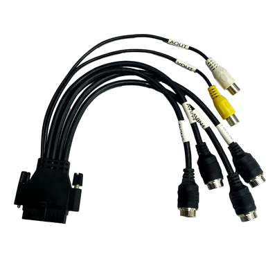 M12 su misura agli assemblaggi cavi di RCA Overmolding avvitano la chiusura del colore a chiave nero