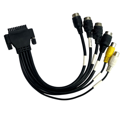 M12 su misura agli assemblaggi cavi di RCA Overmolding avvitano la chiusura del colore a chiave nero