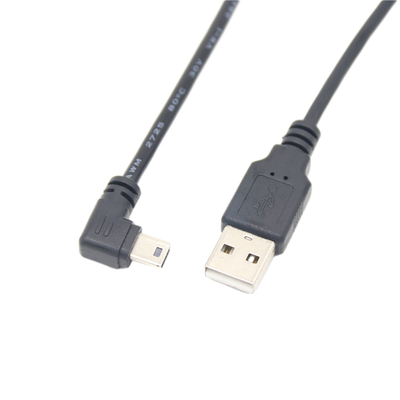Cavo di dati di carico di USB del maschio di USB 2.0 Mini With Right Angle Connector