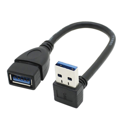 cavo di dati di carico di 2.4A USB, destra SU giù il cavo di alimentazione elettrica sinistro di estensione di angolo