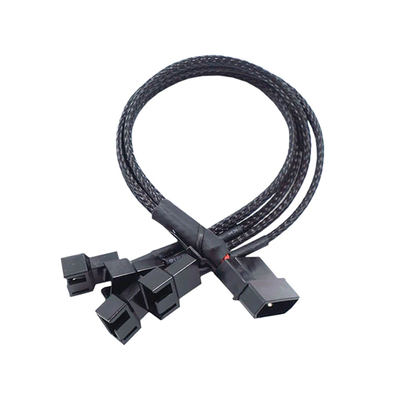 cablaggio del cavo schermato foglio di alluminio degli assemblaggi cavi del connettore di amp del passo di 2.54mm per il fan del PC