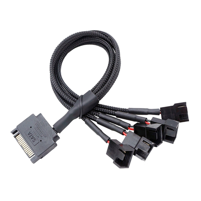cablaggio del cavo schermato foglio di alluminio degli assemblaggi cavi del connettore di amp del passo di 2.54mm per il fan del PC