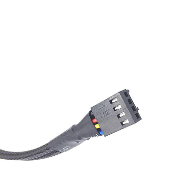 Protezione Bylon 2.54mm Pitch 4 Pin Arnesi di filo 30cm Lunghezza Nero Colore per ventilatore del computer