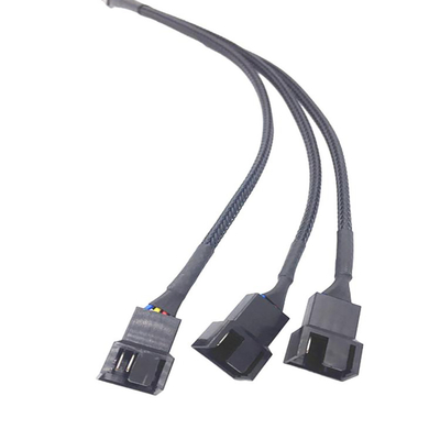 Protezione Bylon 2.54mm Pitch 4 Pin Arnesi di filo 30cm Lunghezza Nero Colore per ventilatore del computer
