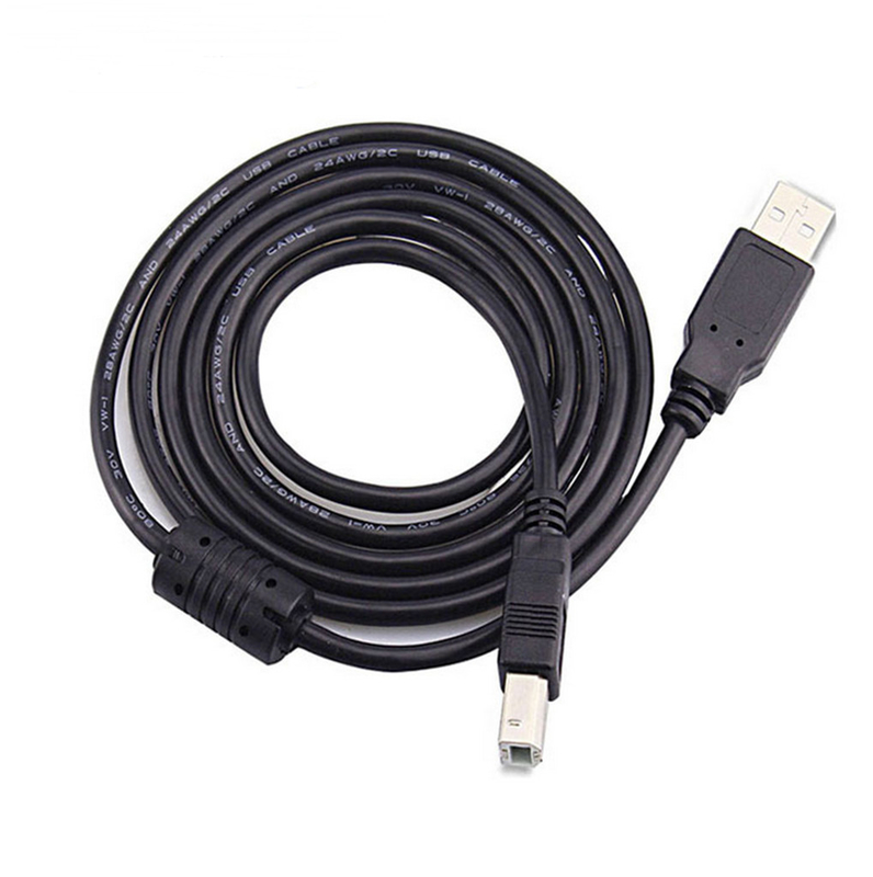 Cavo ad alta velocità nero di USB, un maschio ad uno stampatore femminile Cord di 2,0 USB