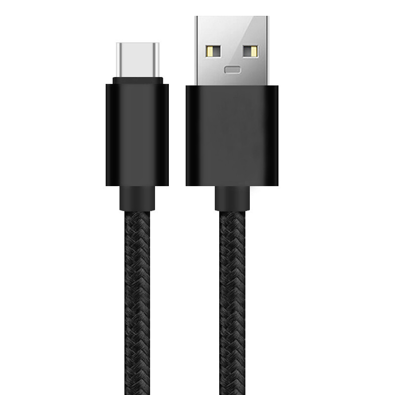 CE intrecciato di nylon di carico nero di RoHS del cavo di dati di colore 3A USB certificato