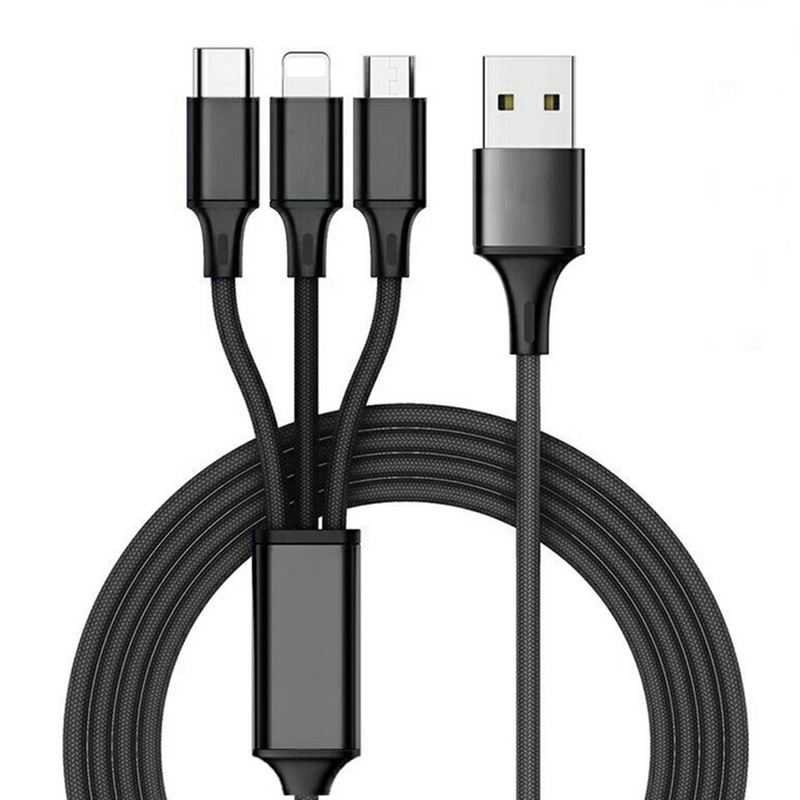 3 in 1 dato di carico di 2.4A USB cabli il tipo multi ODM dell'OEM di funzione del porto di C