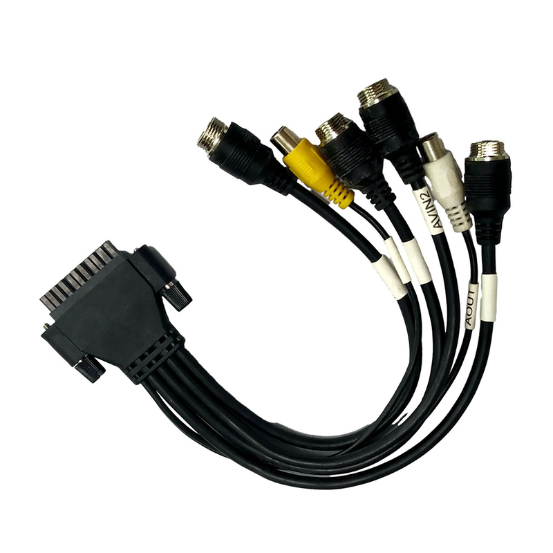M12 su misura agli assemblaggi cavi di RCA Overmolding avvitano la chiusura del colore a chiave nero